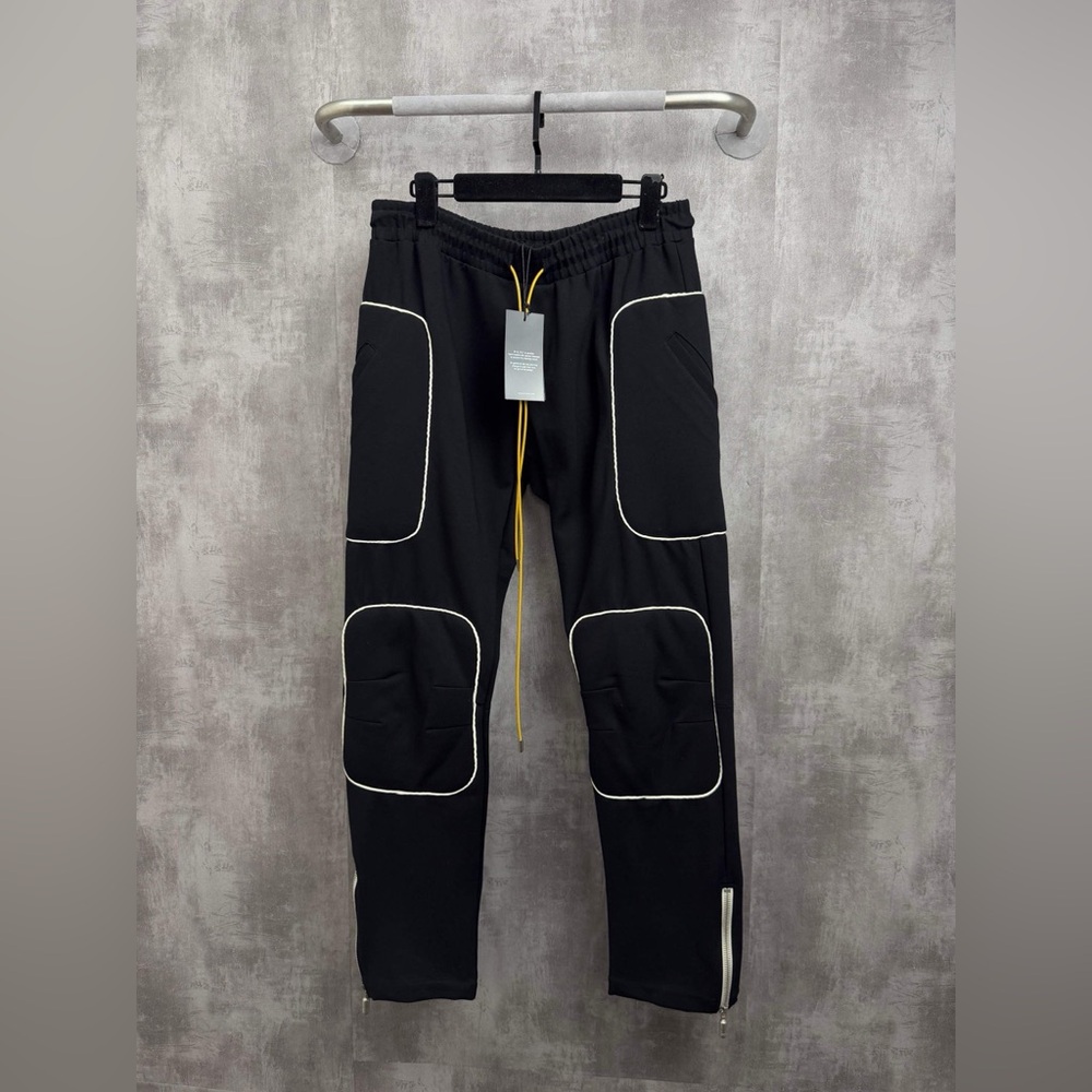 Authentic Rhude Black Joggers with White Trim